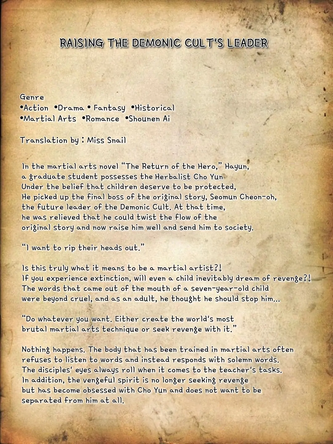 Raising the Demonic Cult’s Leader Chapter 0 - Page 1