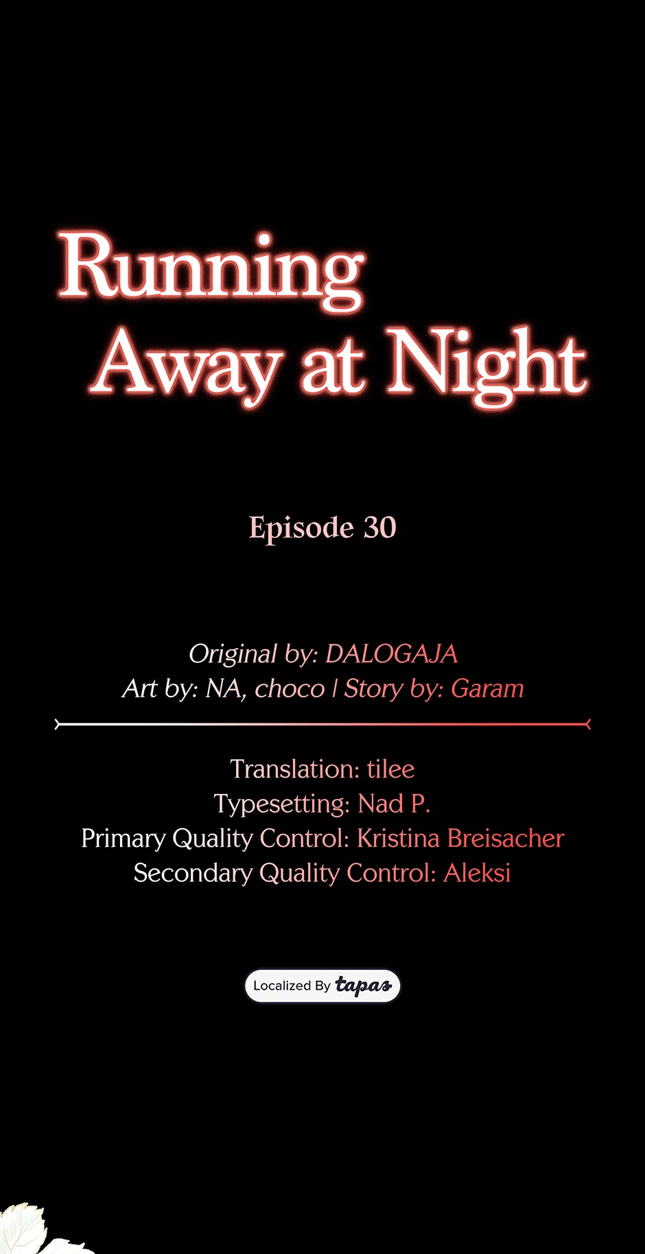 Running Away at Night Chapter 30 - Page 1