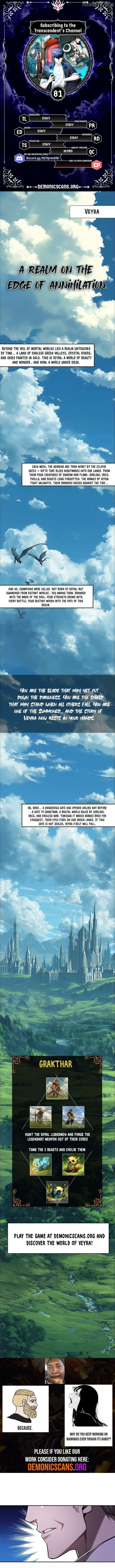 Subscribing To The Transcendent’s Channel Chapter 81 - Page 1