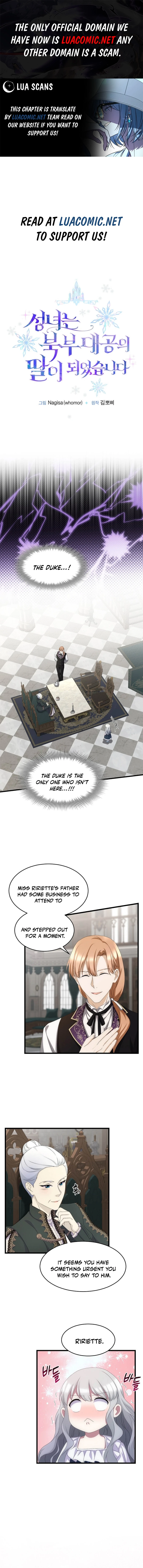 The Saintess Became the Northern Grand Duke’s Daughter Chapter 32 - Page 1