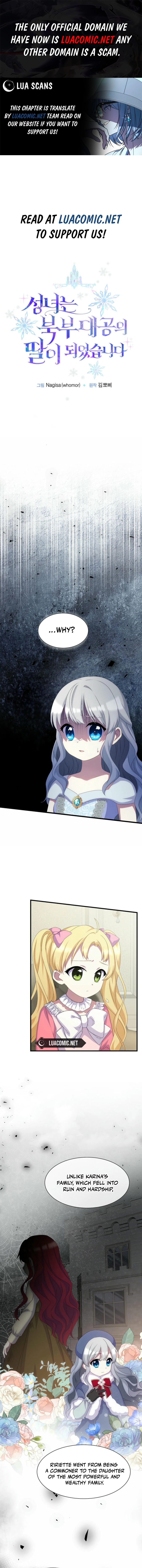 The Saintess Became the Northern Grand Duke’s Daughter Chapter 38 - Page 1